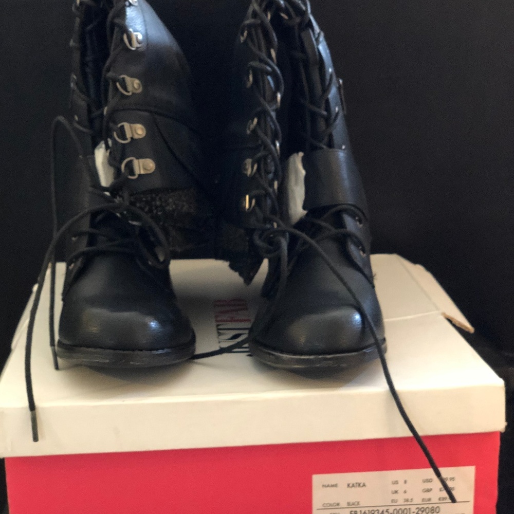 WOMEN'S BOOTS KATKA BLACK SIZE 8 NEW FROM JUST FAB